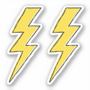 Lightning bolts doodle drawing aufkleber