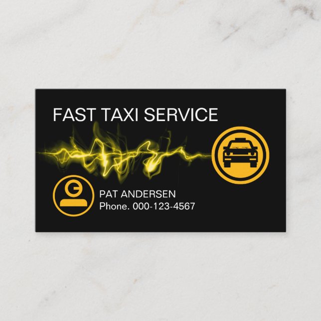 Lightning Fast Taxi Service Driving Visitenkarte (Vorderseite)
