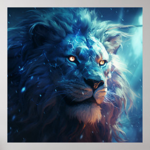 Lightning Lion Fantasy Creatures Tribute Poster