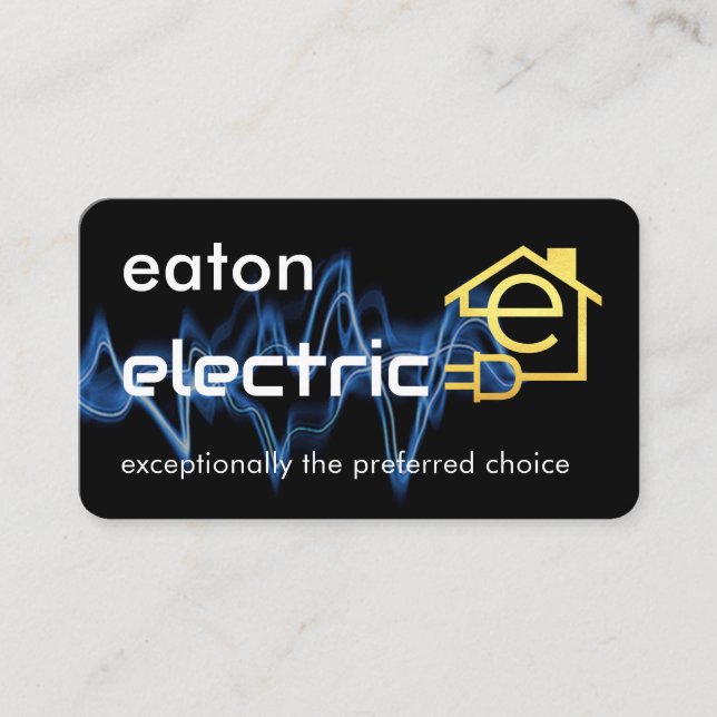 Lightning Powers Gold Letter-e Circuit Home Visitenkarte (Vorderseite)