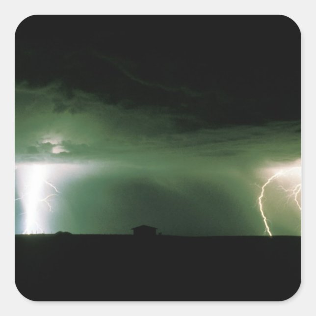 Lightning. Quadratischer Aufkleber (Vorderseite)