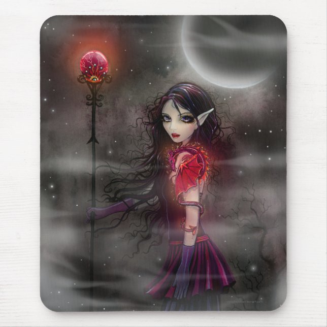 Lightning Stone Fantasy Fairy Dragon Mousepad (Vorne)