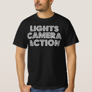 Lights Camera Action Film Crew Director Geschenk T-Shirt
