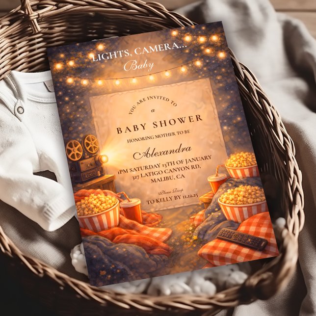 Lights Camera Baby Shower Einladung (Von Creator hochgeladen)