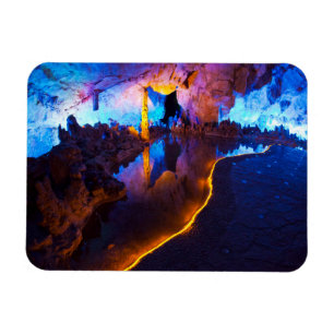 Lights in Reed Flute Cave, China Magnet