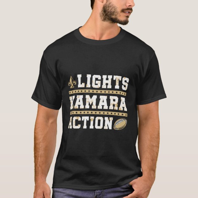 Lights Kamara Action Funny Football New Orleans T-Shirt (Vorderseite)