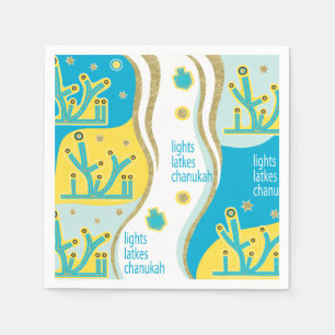 Lights Latkes Chanukah Serviette