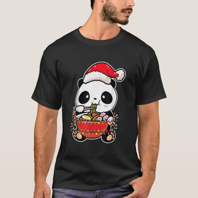 Lights Panda Wearing Kawaii Panda T-Shirt (Vorderseite)