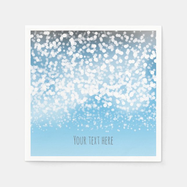 Lights Romantisches Winterwunder-Menü Serviette (Vorderseite)