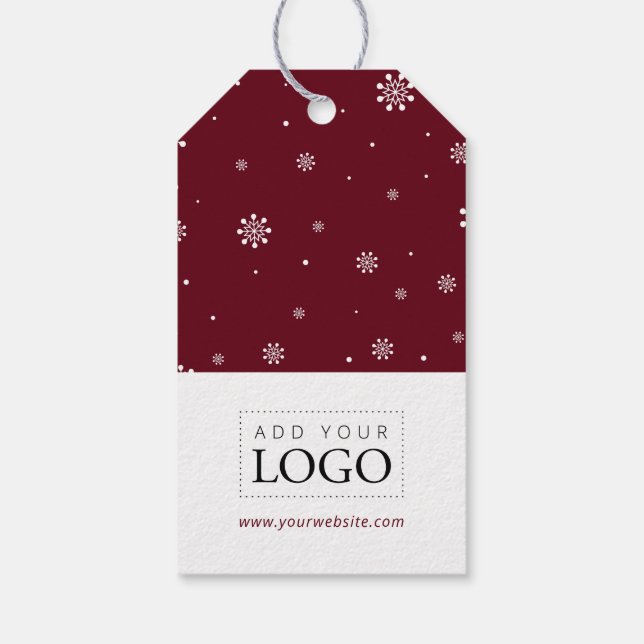 Lights & Snow Red Frohe Weihnachtsgotteslogos Geschenkanhänger (Rückseite)