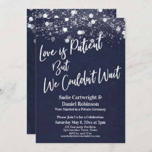 Lights Textured Liebe ist Patient Navy Empfang Einladung