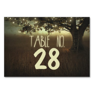 Lights Tree Wedding Tischnummer Cards Platzkarten