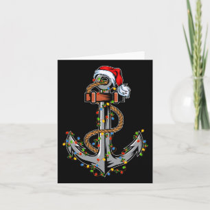Lights Xmas Santa Boating Anchor Weihnachten Karte