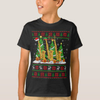 Lights Xmas Sweater Style Ugly Santa Saxophone Chr