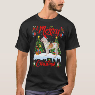 Lights Xmas Tree Santa American Bulldog Weihnachte T-Shirt