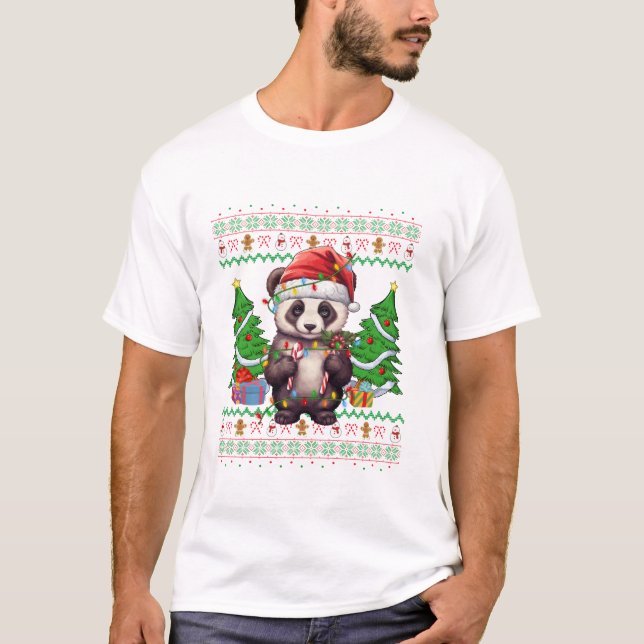 Lights Xmas Tree Ugly T-Shirt (Vorderseite)