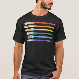 Lightsaber Rainbow Gay Pride Lesbian Lgbt T-Shirt