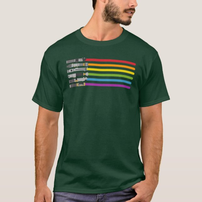 Lightsaber Rainbow gift retro T-Shirt (Vorderseite)