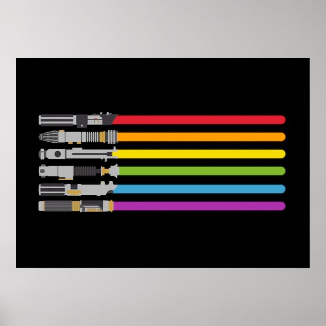 Lightsaber Rainbow Poster (Vorne)