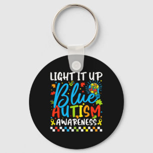 Lighup Blue Autismus Bewusstsein Rätsel Männer Fra Schlüsselanhänger