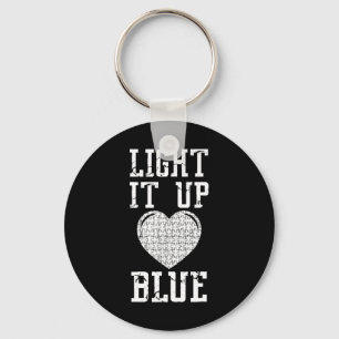 Lighup Blue Shirt Autismus Bewusstsein Puzzle Pie Schlüsselanhänger