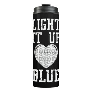 Lighup Blue Shirt Autismus Bewusstsein Puzzle Pie Thermosbecher