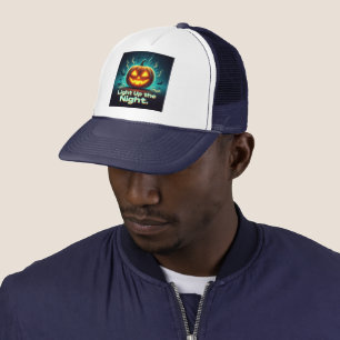 Lighup the Night Halloween Pumpkin Trucker Hat Truckerkappe