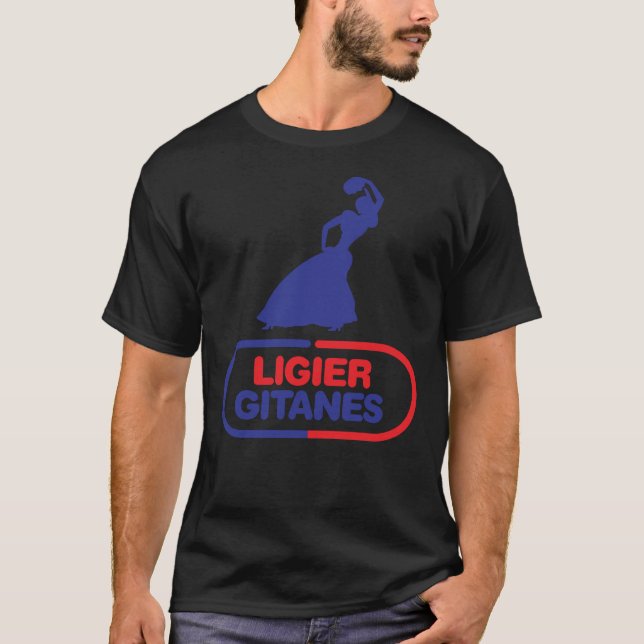 Ligier Gitanes F1 Teamlogo 1975-1980 &x27;Sinti un T-Shirt (Vorderseite)