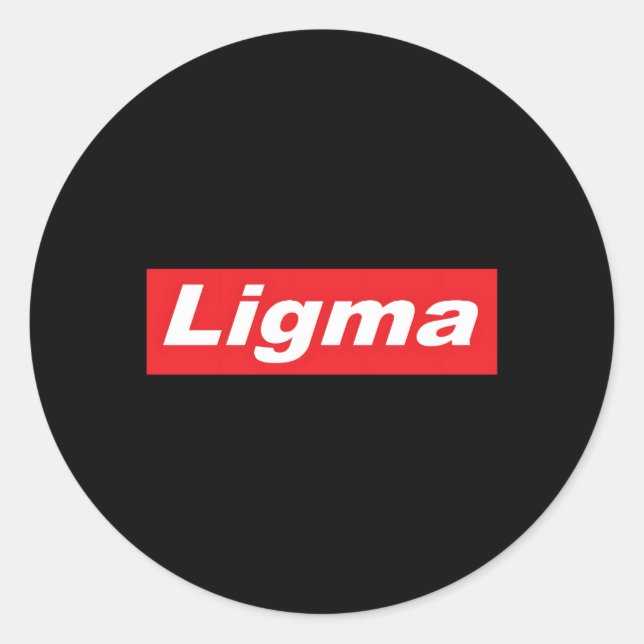 Ligma Red Box dank Memes Runder Aufkleber (Vorderseite)
