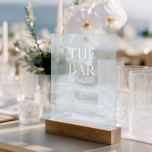 Lignt Blue & White Wedding Acrylic Bar Sign Acrylschild