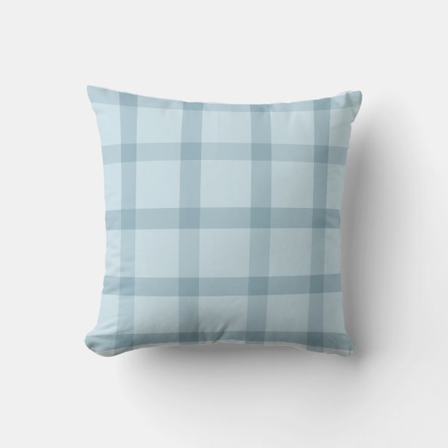 Ligth Blue Checkered Pillow Kissen (Vorderseite)