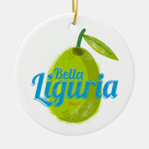 Liguria Retro Olivenweg Italien Vintager Urlaub So Keramik Ornament
