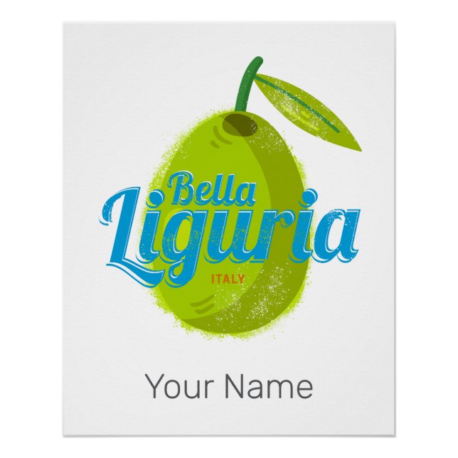 Liguria Retro Olivenweg Italien Vintager Urlaub So Poster (Vorderseite)