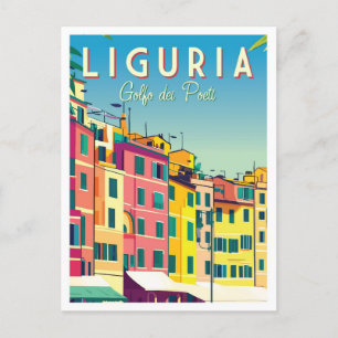 Ligurien Italien Kunstwerk Reiseort Illustration Postkarte