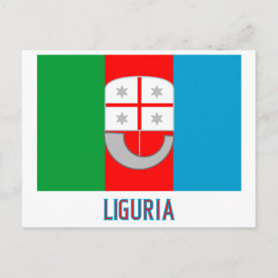 Ligurische Flagge mit Namen Postkarte