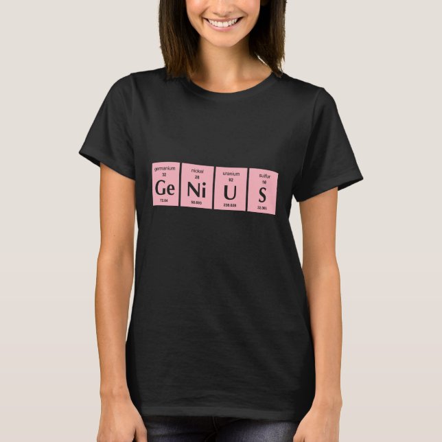 Liht rosa Chemieelement des Genies T-Shirt (Vorderseite)