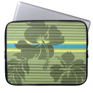 Lihue Hibiscus-Streifen Hawaiian Neopren-Anzug Laptopschutzhülle