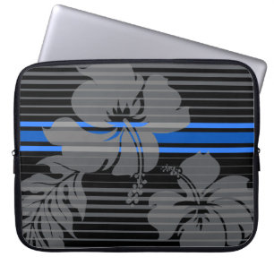 Lihue Hibiscus-Streifen Hawaiian Neopren-Tauchanzu Laptopschutzhülle