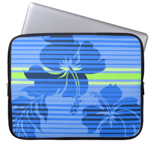 Lihue Hibiskus Stripe Hawaiian Neoprene Wetsuit Laptopschutzhülle