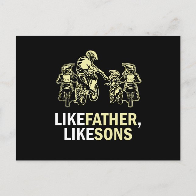 Like Father Like Sons Motocross Dirt Bike Gift Postkarte (Vorderseite)