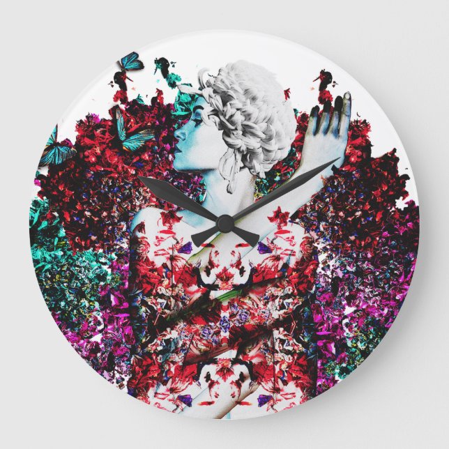 Like Flowering Flowers Große Wanduhr (Vorderseite)