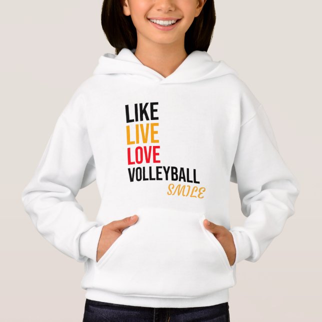 Like, Live, love volleyball, Smike Hoodie (Vorderseite)