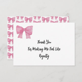  Like Royalty | Pink Bow Card Dankeskarte