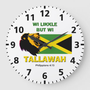 LIKKLE BUT TALLAWAH Jamaican Große Wanduhr