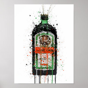 Likörflaschen-Wandkunst-Druck 'Grüne Tinte' Poster