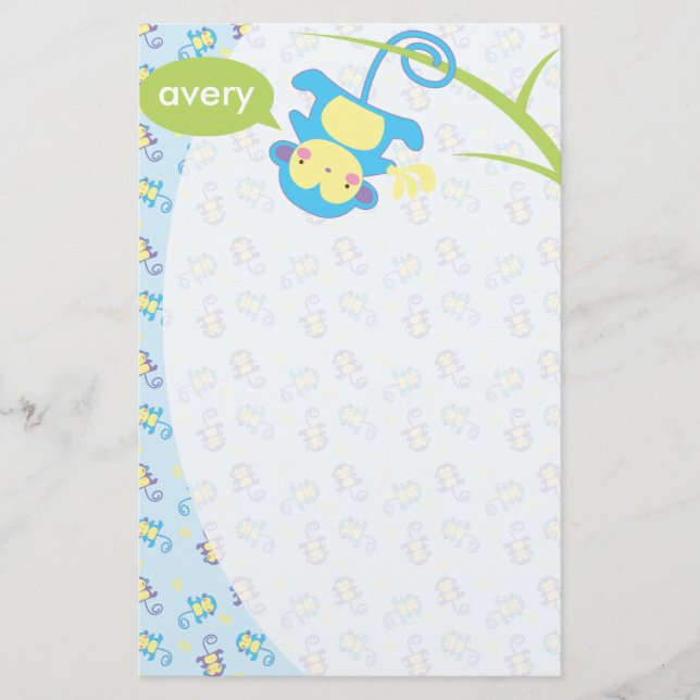 Lil Affe-personalisiertes Briefpapier (Vorderseite)
