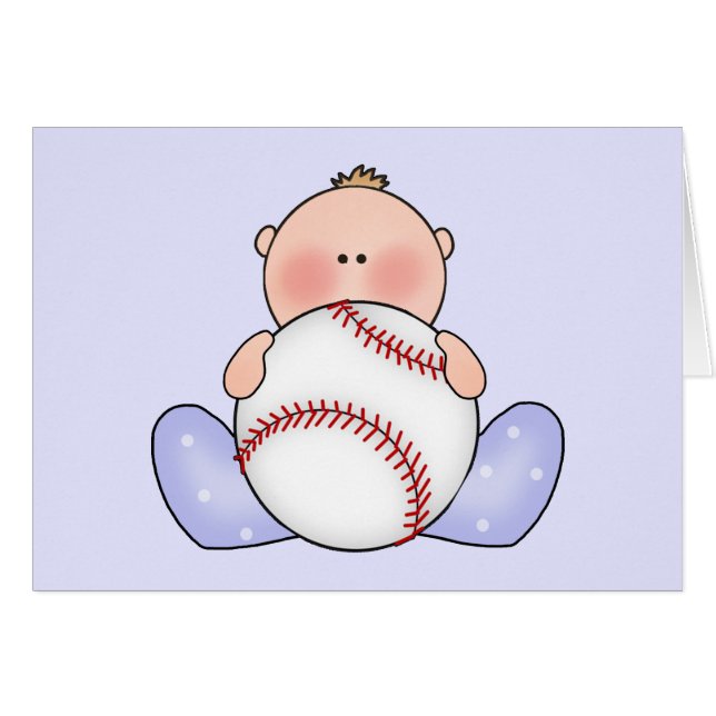 Lil Baseball Baby Boy Blank Card (Vorderseite (Horizontal))