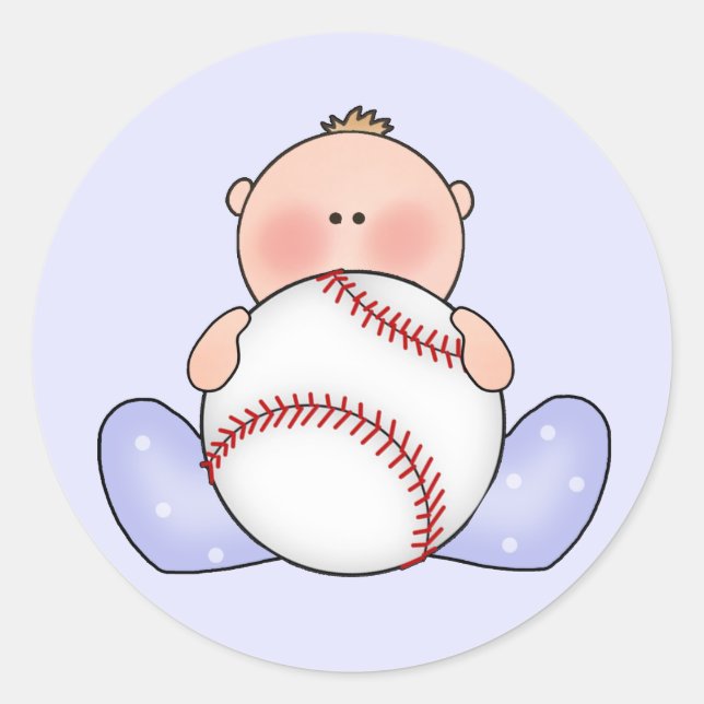 Lil Baseball Baby Boy Runder Aufkleber (Vorderseite)