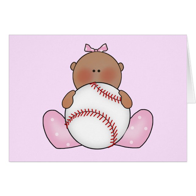 Lil Baseball Baby Girl - Ethnic Blank Card (Vorderseite (Horizontal))