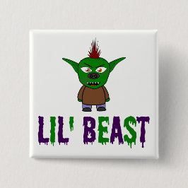 Lil' Beast Goblin Lila und grüner Schriftart Button